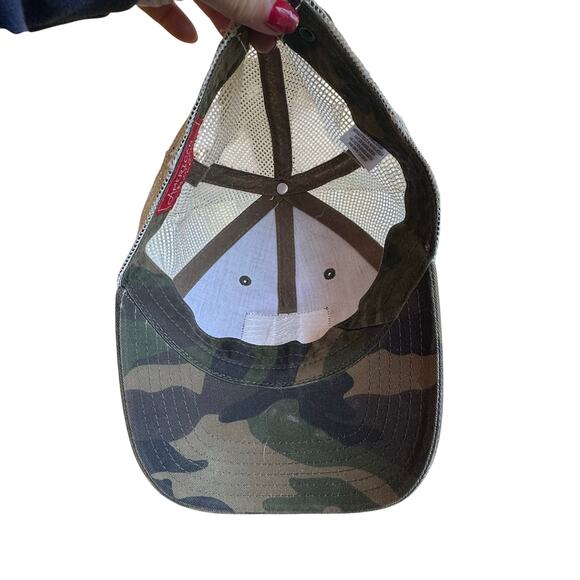 American Flag Camo Hat American Needle Trucker Mesh Ball Cap Dad Retro 6 Panel - Picture 3 of 6